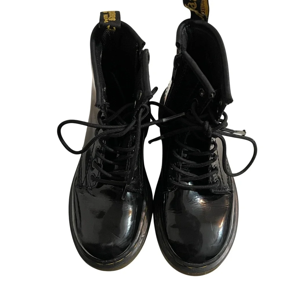 Doc Martens 12  Patent Leather Coated For Shine Inner Ankle Zip 1460J